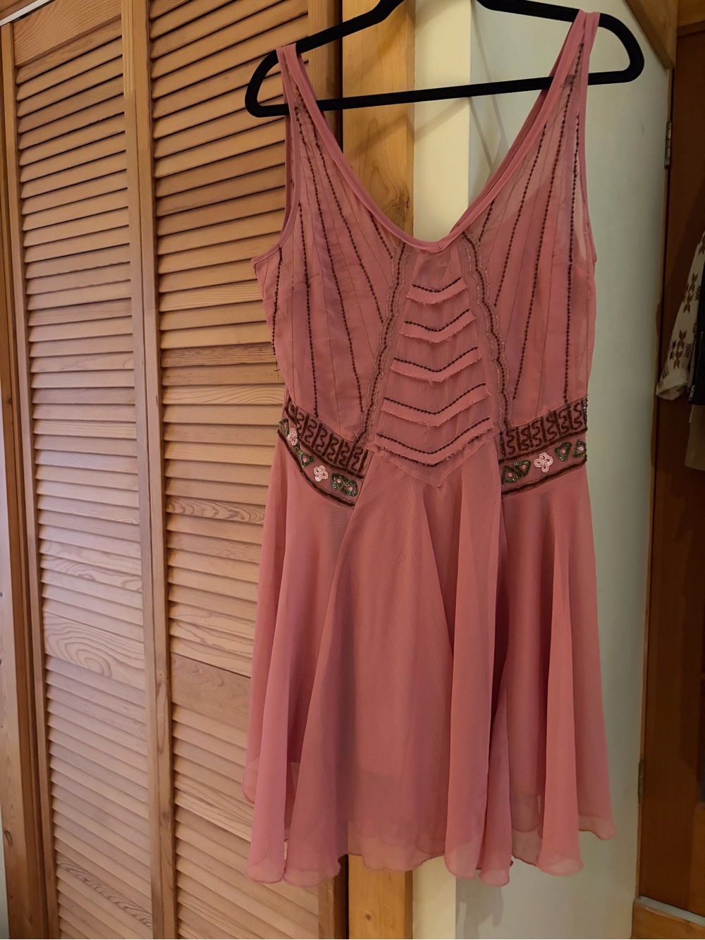 NWT Free People Dusty Rose Embroidered Mini Dress